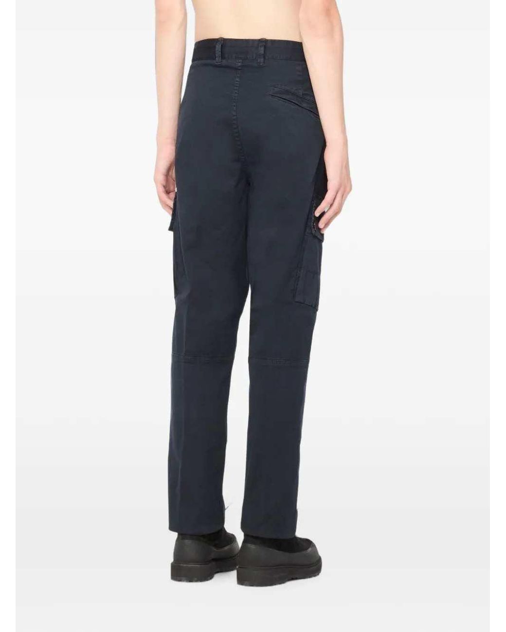 Stone Island Blue Cargo Pocket Trousers for men