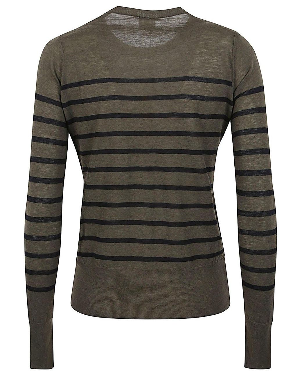 C.t. Plage Gray Wool Striped Sweater
