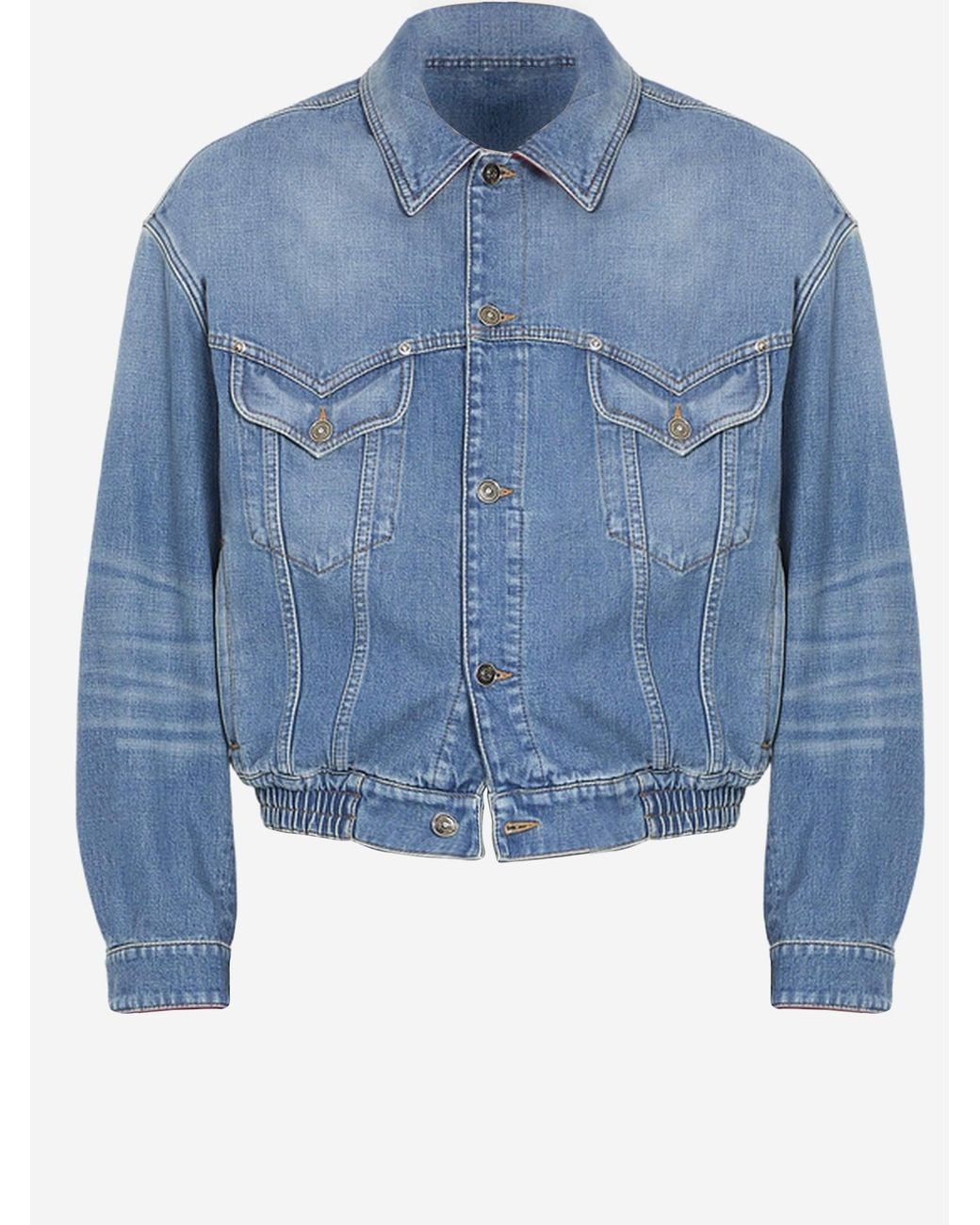Versace Blue Cotton Jacket