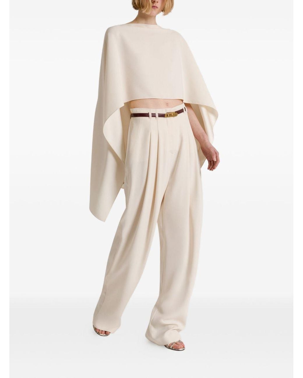 Alberta Ferretti White Cape Schal