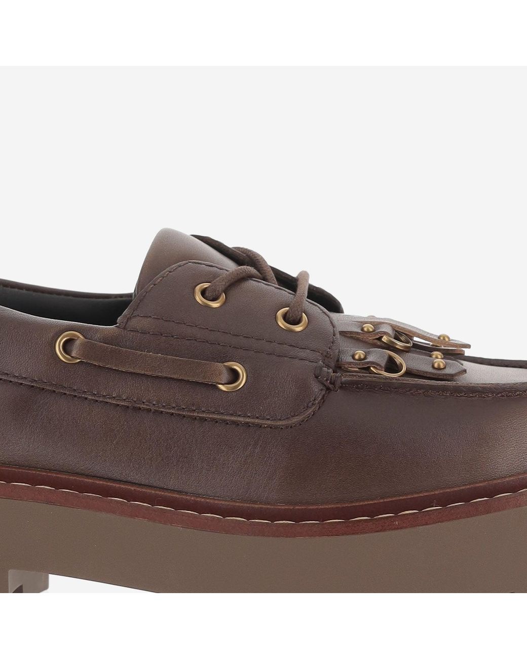 Pinko Brown Margharet 01 Leather Loafers