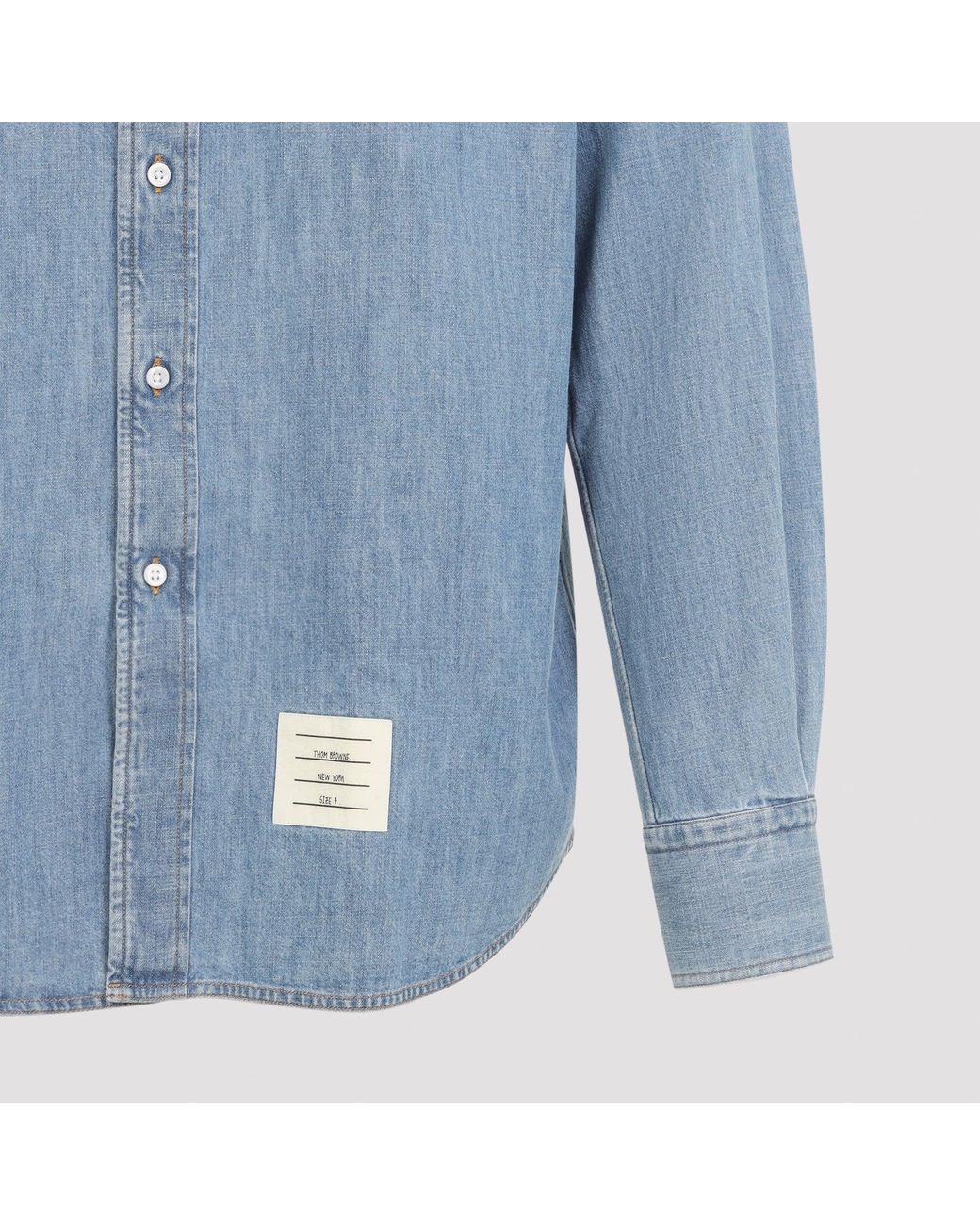 Thom Browne Blue Light Straight Fit L/S Shirt for men