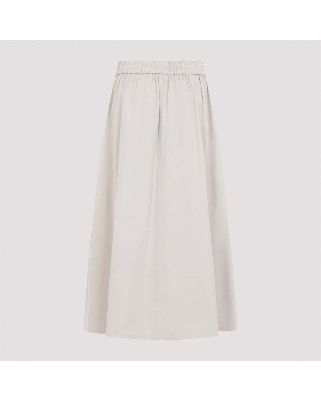Peserico White Midi Taffetas Skirt