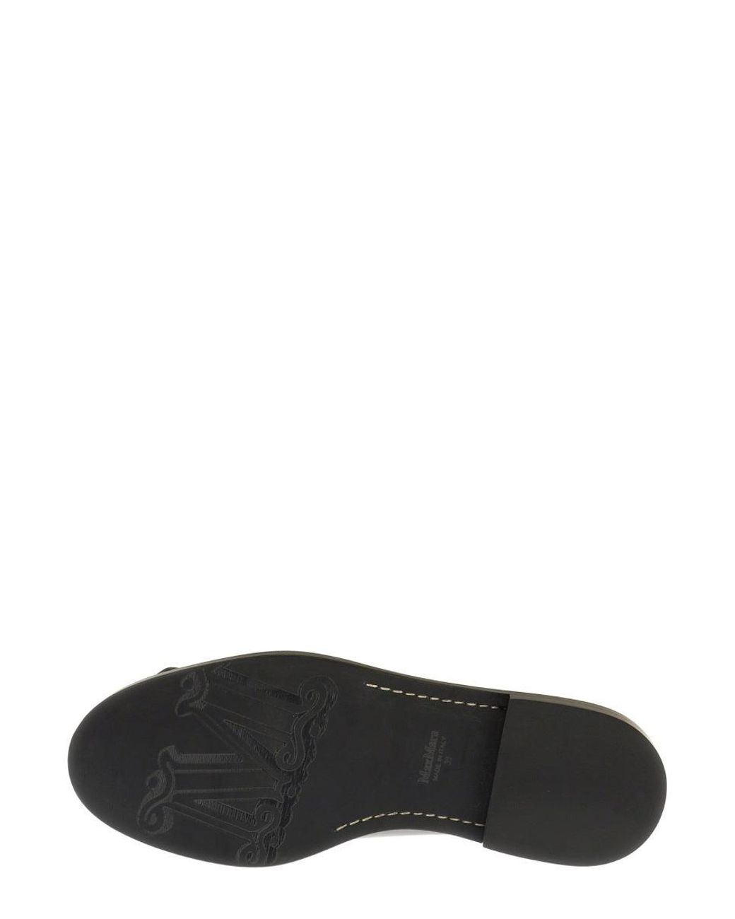 Max Mara Black Elegant Leather Derby Dress Shoes For