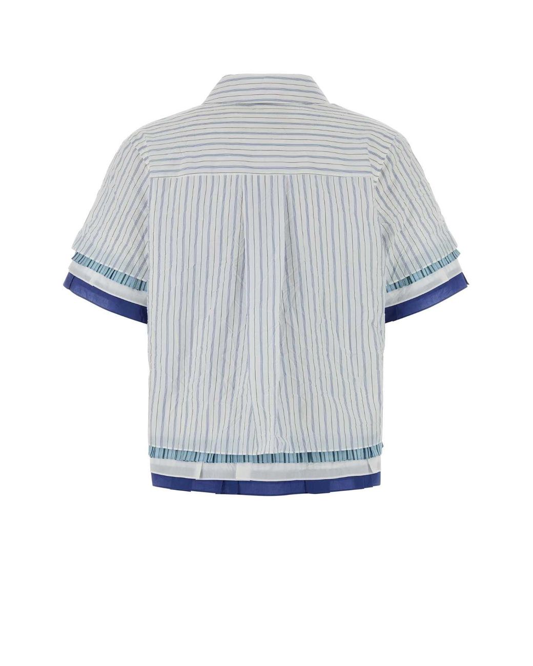 Loewe Blue Embroidered Cotton Blend Shirt
