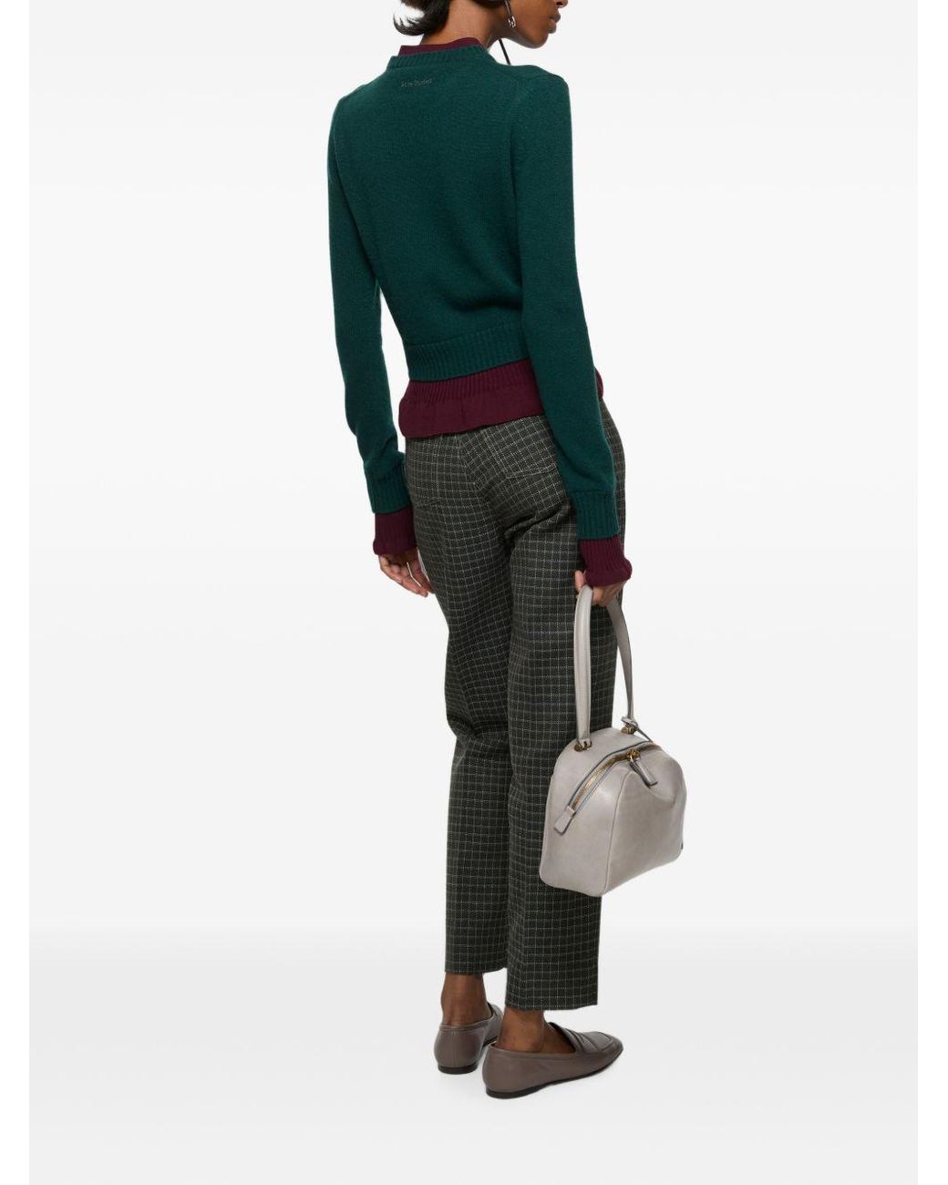 Acne Green Wool Crewneck Sweater