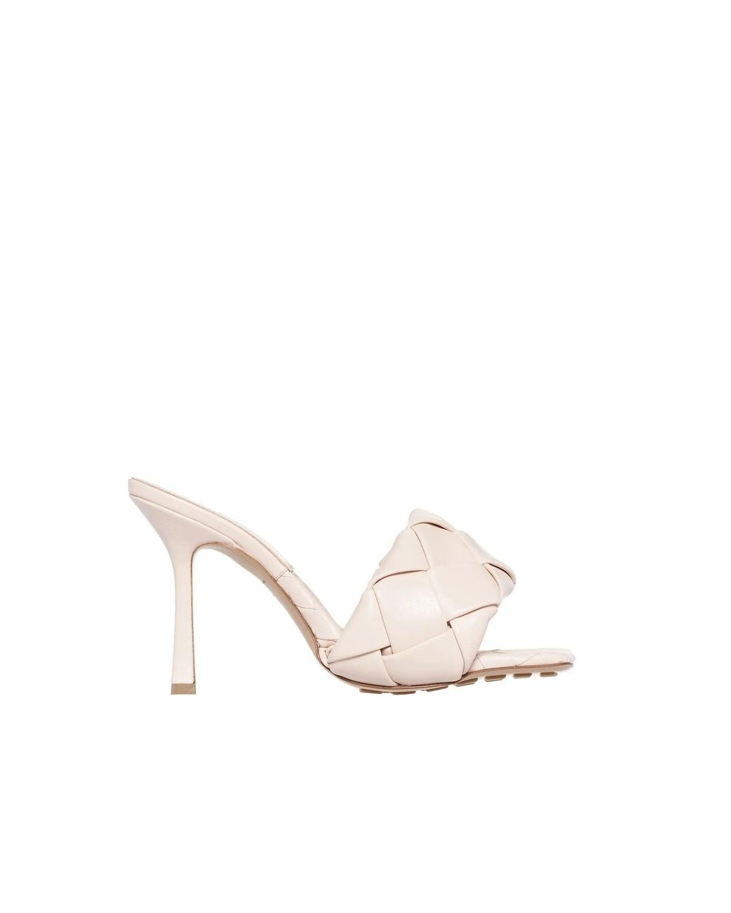 Bottega Veneta White Lido Leather Mules