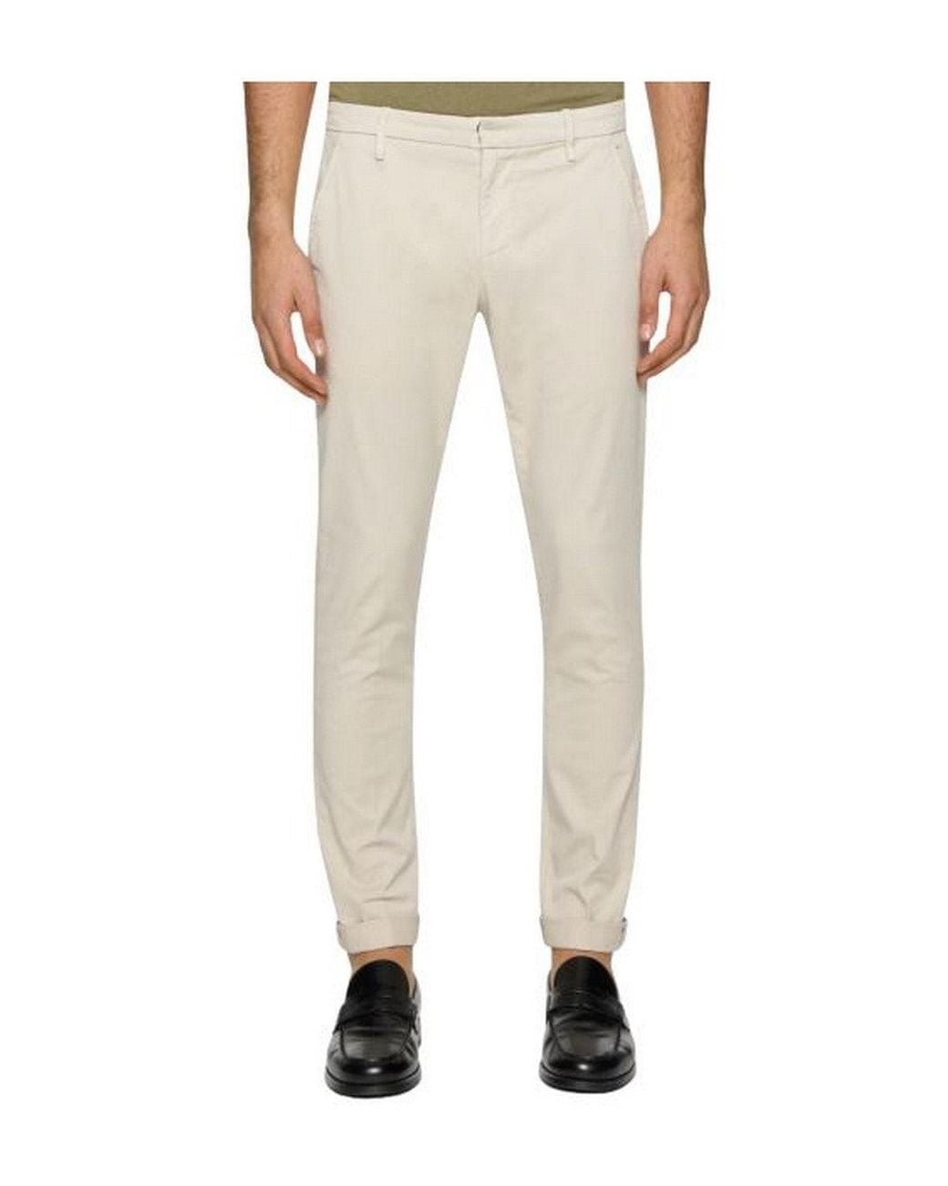 Dondup White Gaubert Trousers for men