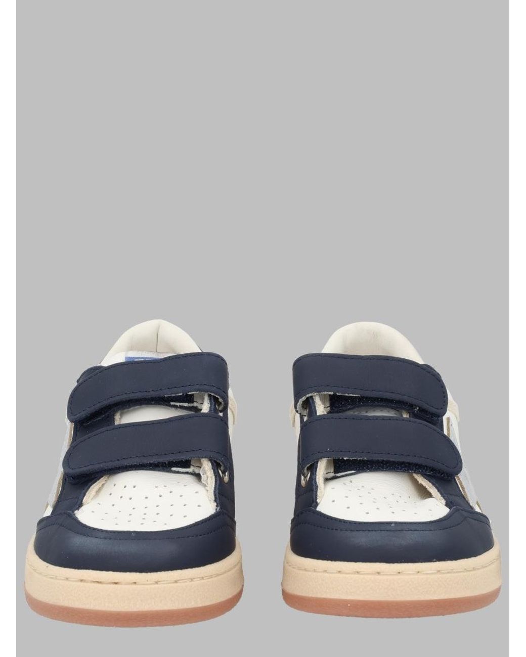 Golden Goose Deluxe Brand Blue Boys Leather Sneakers With Ball Star Strap, Toe Strap & Spur Detail