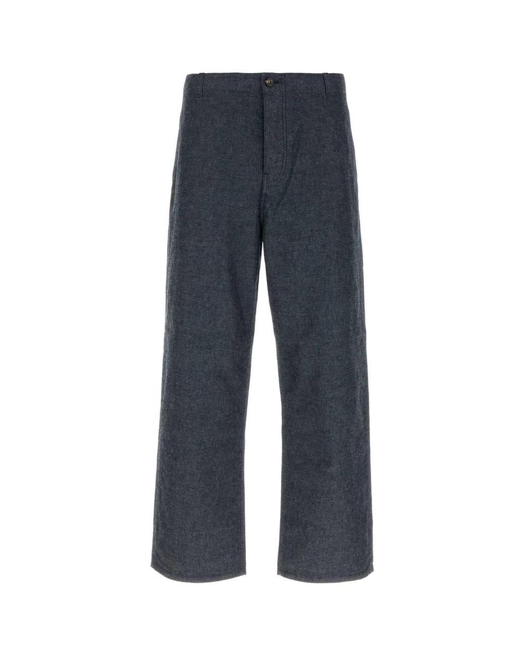 Prada Blue Flat Front Trousers for men