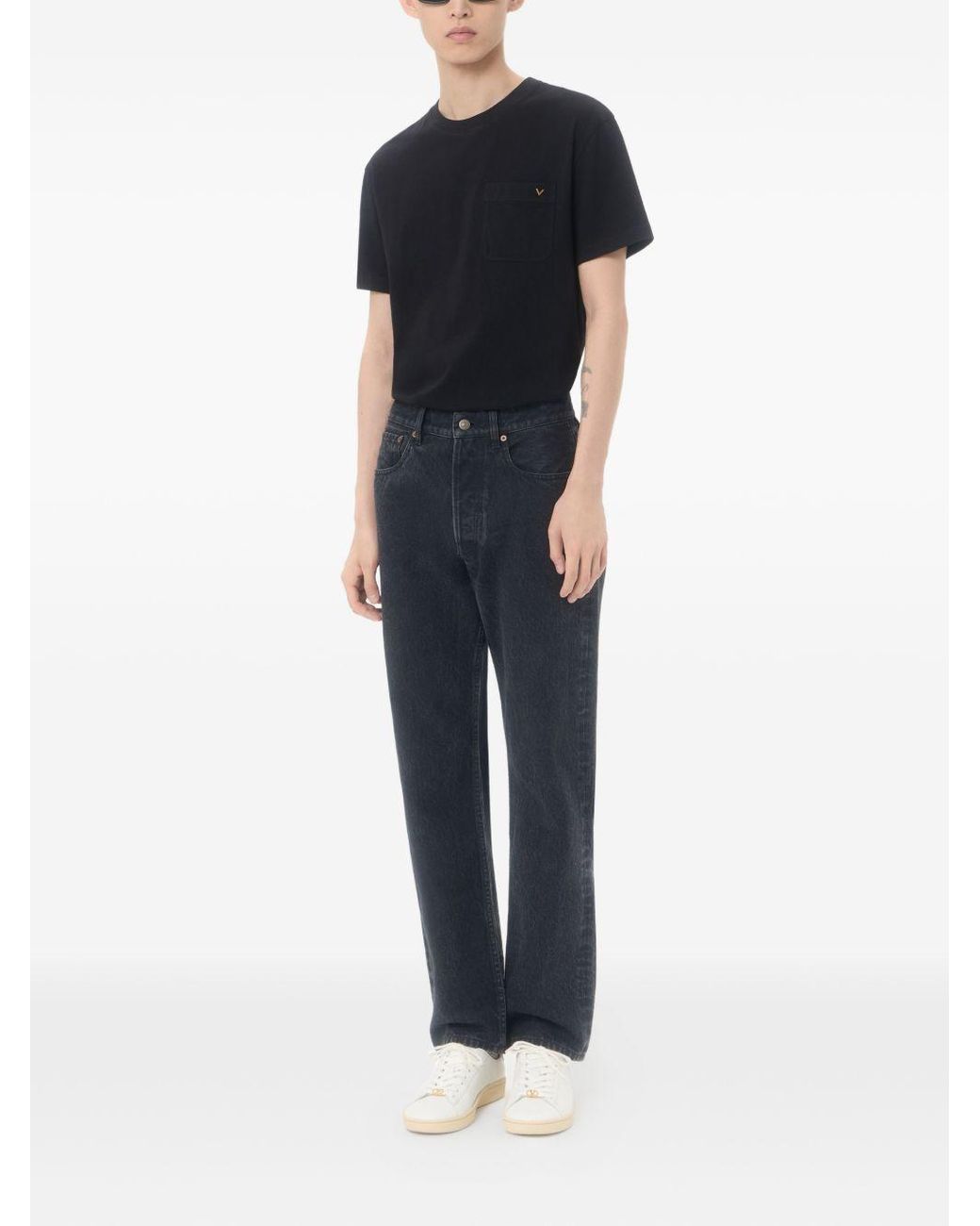 Valentino Black V Cotton T Shirt