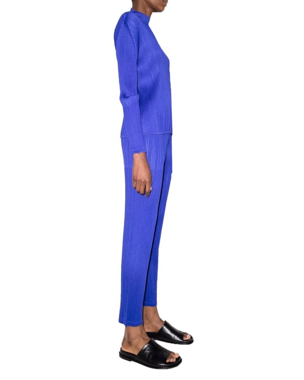 Pleats Please Issey Miyake Blue Pleated Pants