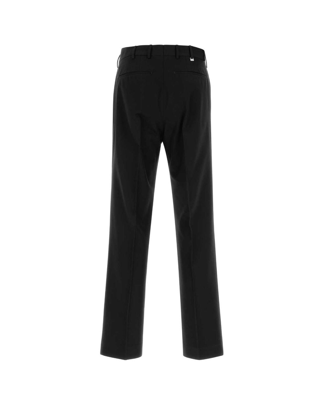 PT Torino Black Cotton-Wool Blend Tapered Dress Pant For for men