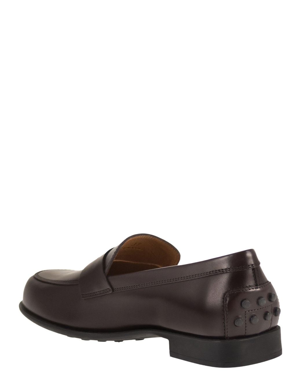 Tod's Brown Calfskin Leather Loafers With Logo Detail