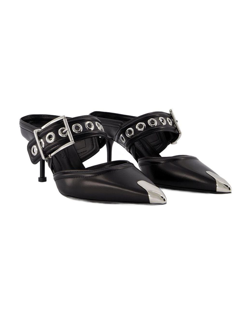 McQueen Black Oversized Sandals