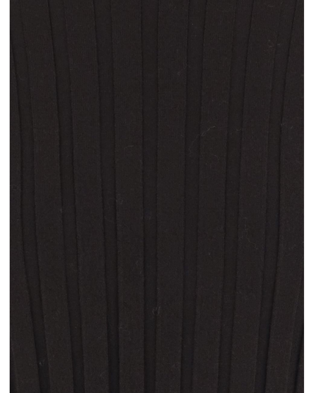 Allude Black Wool High-Neck Ribbed Sweater