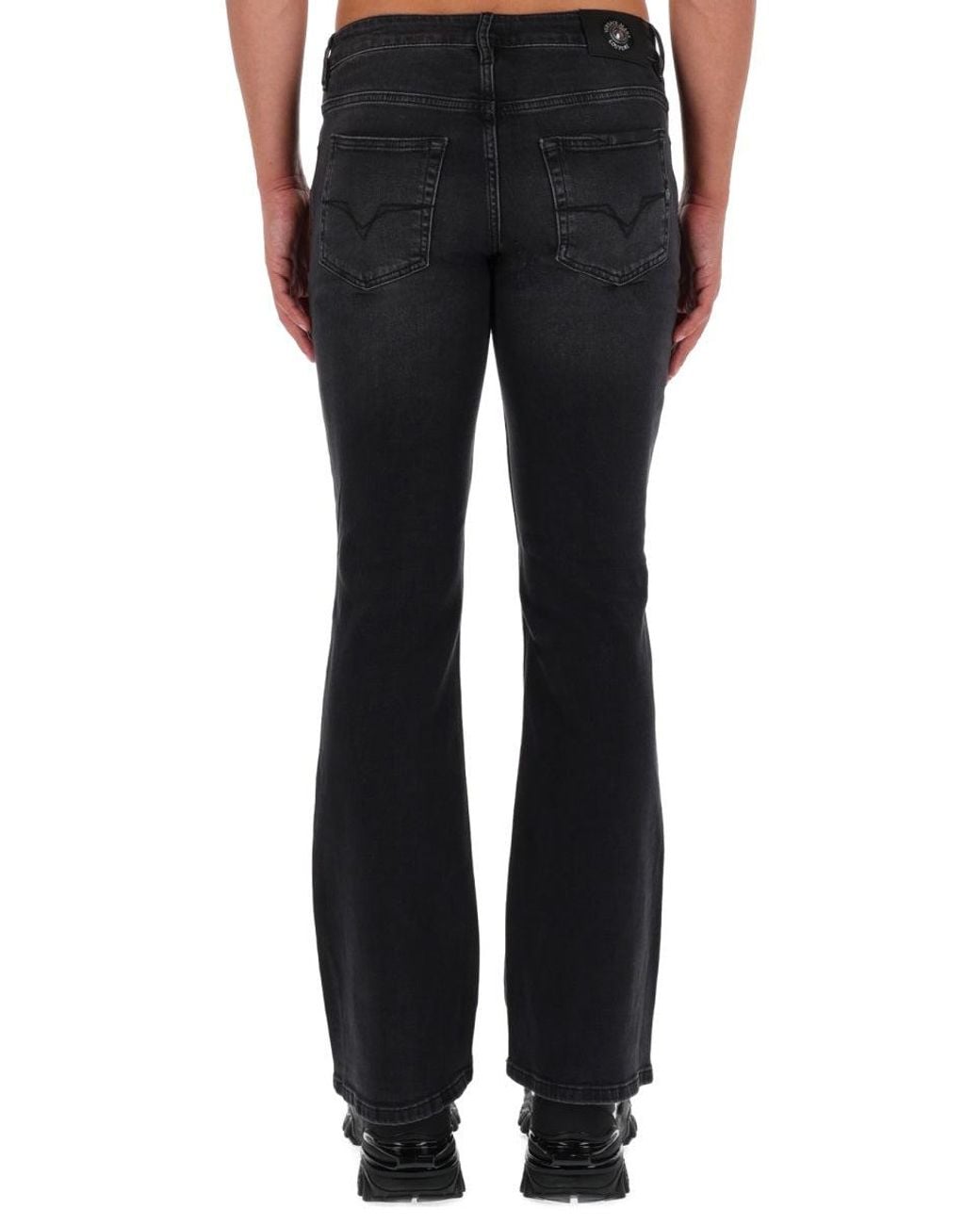 Versace Jeans Couture Black High-Rise Flared Jeans for men