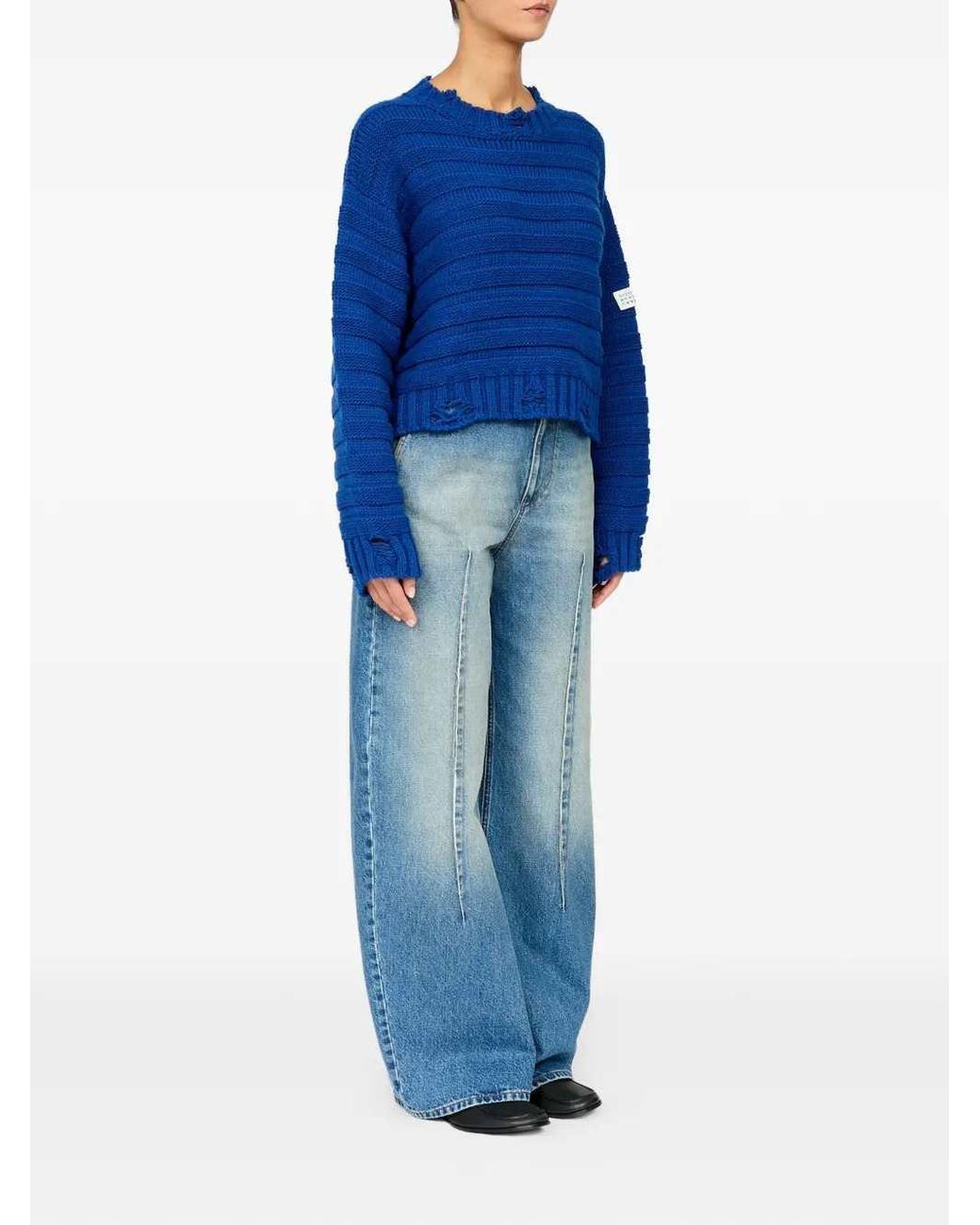 MM6 by Maison Margiela Blue Wool Sweater