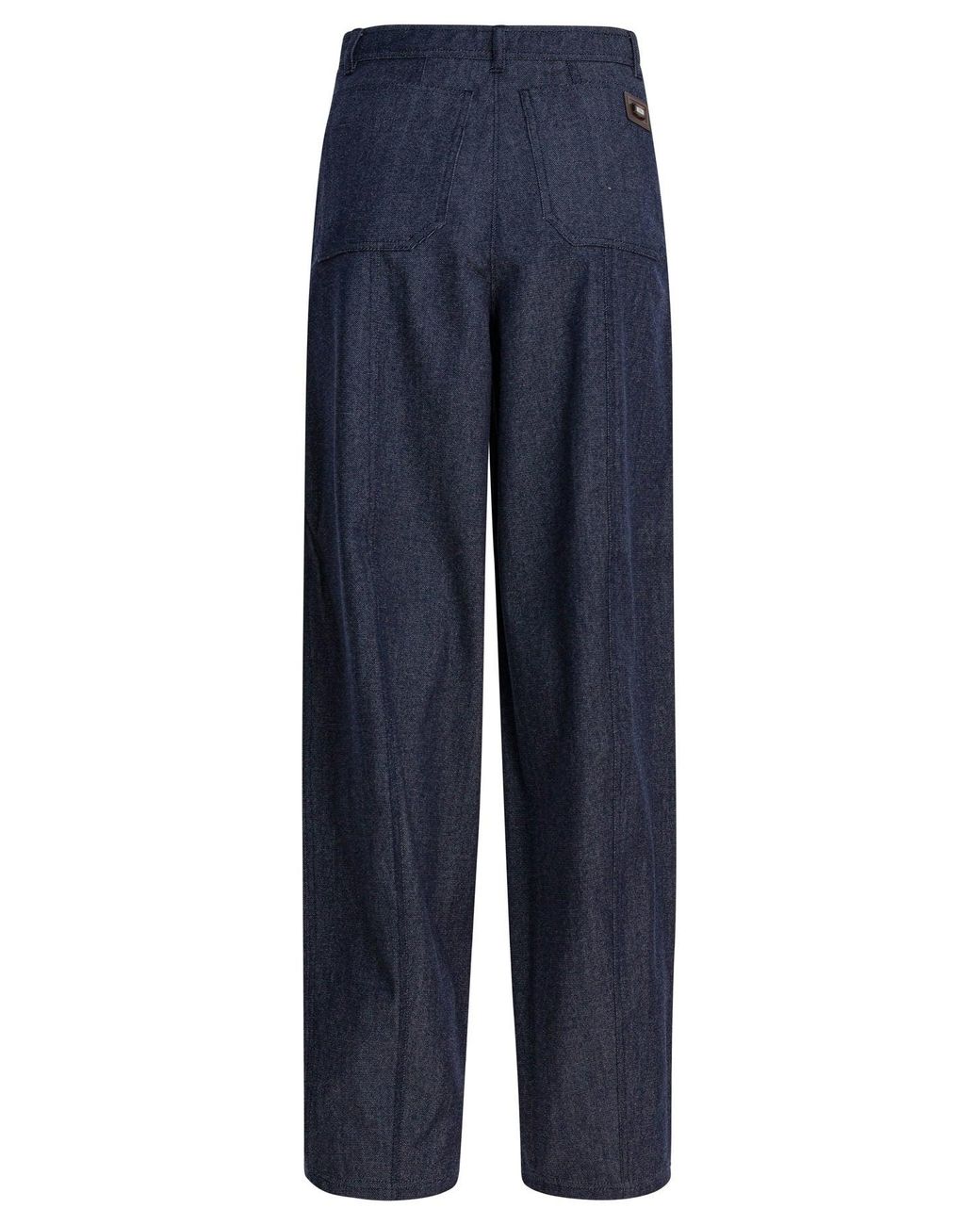 Max Mara Blue Denim-Effect Wool Pants