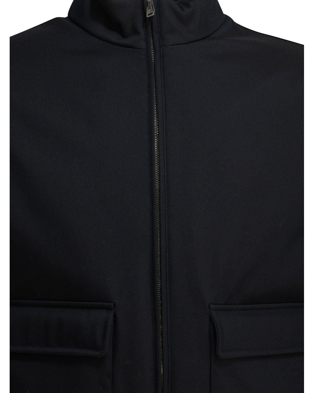 Herno Black "3 Layers Wool Storm" Bomber Jacket