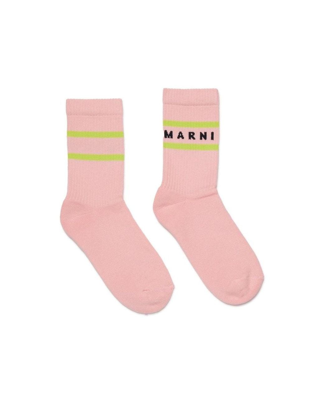 Marni Pink Socks With Logo