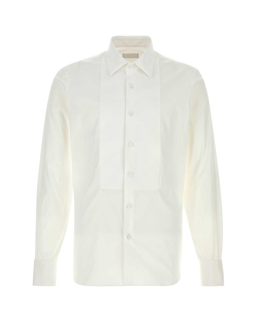 Prada White Stretch Poplin Shirt for men