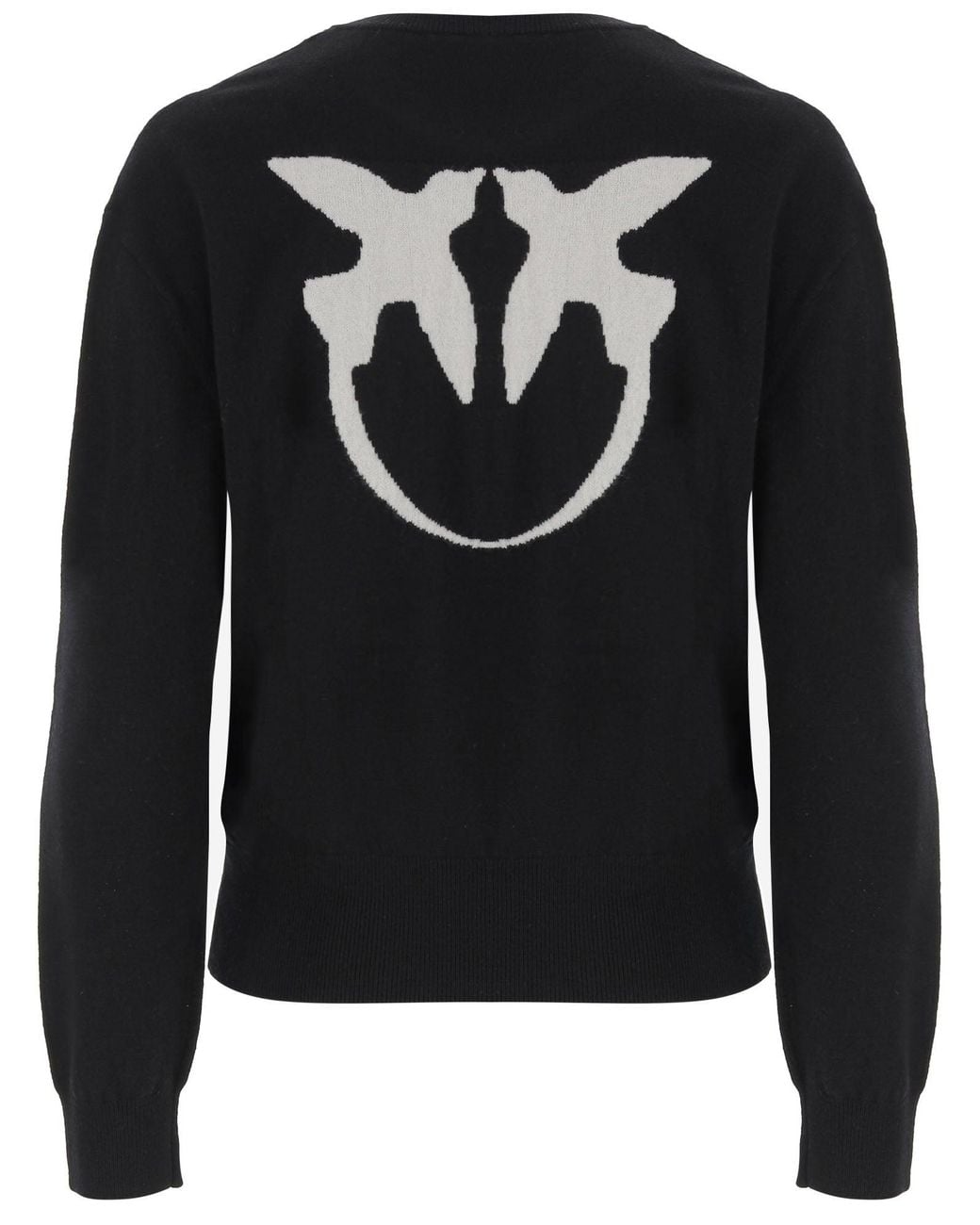 Pinko Black Wool Sweater With Logo