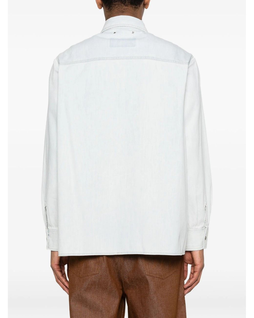 Golden Goose Deluxe Brand White Journey M's Over Shirt Pedro Pastel Full Sky Wash