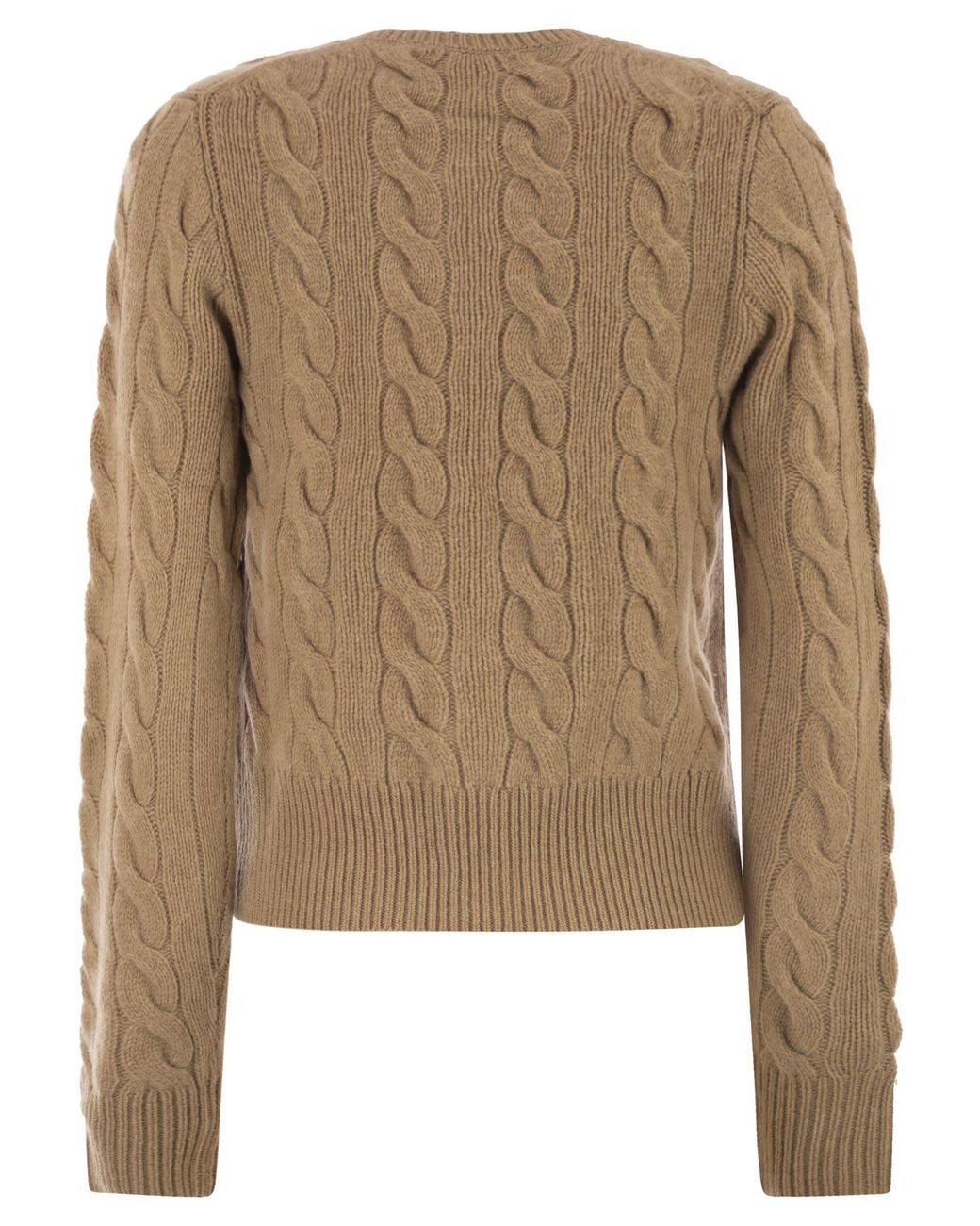 Polo Ralph Lauren Natural Wool And Cashmere Cable Knit Cardigan
