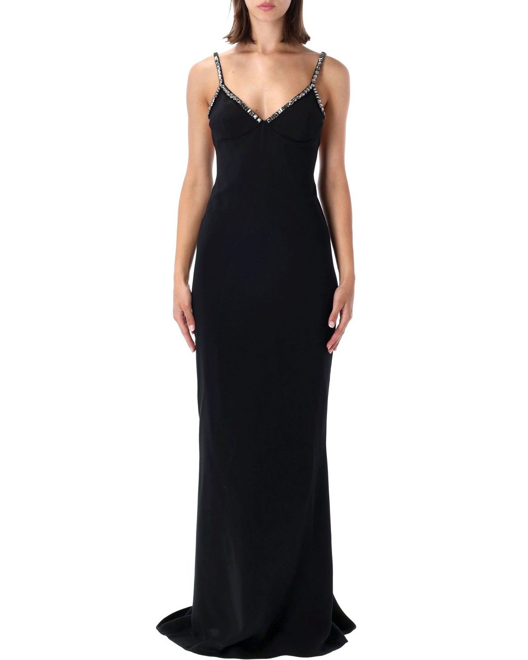 Stella McCartney Black Viscose Blend Bodycon Dress With Stretch