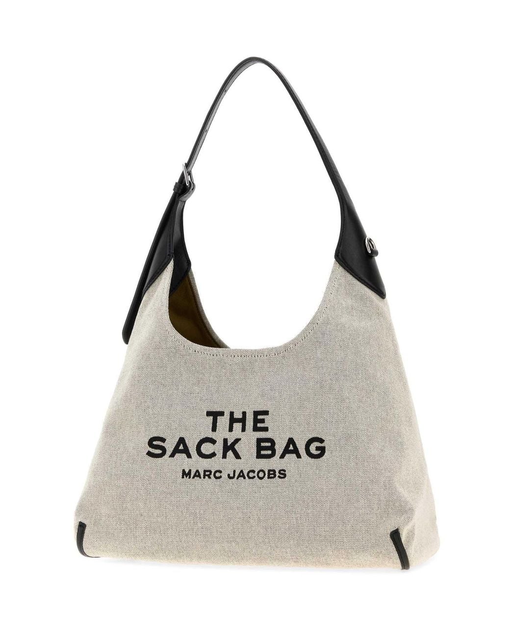 Marc Jacobs Metallic Grey Canvas The Sack Bag Shopping Bag