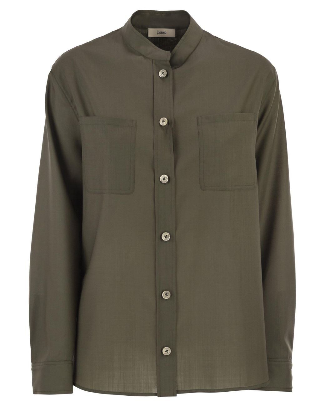 Herno Green Shirt With Chest Pockets