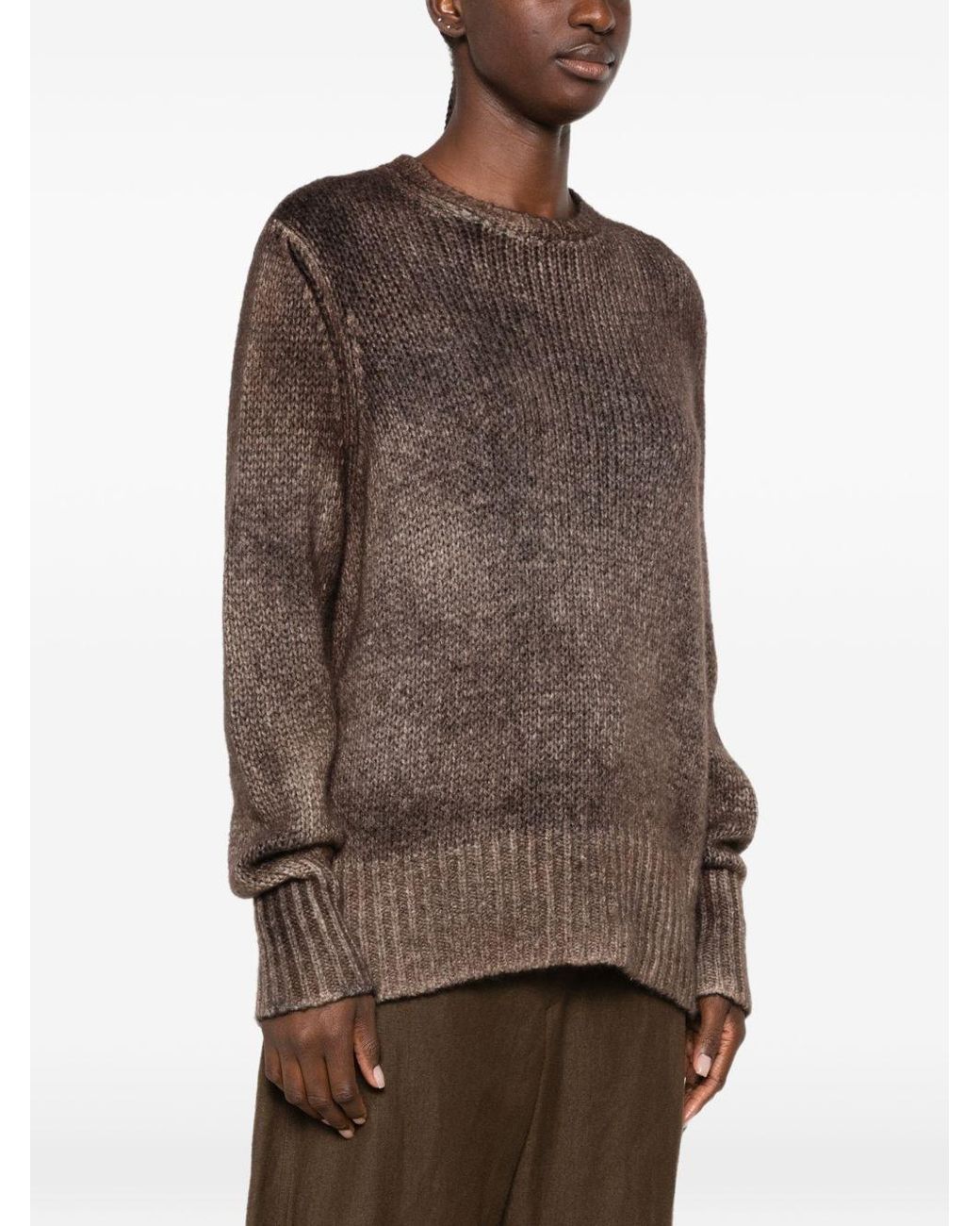 Avant Toi Brown Cashmere Crewneck Sweater