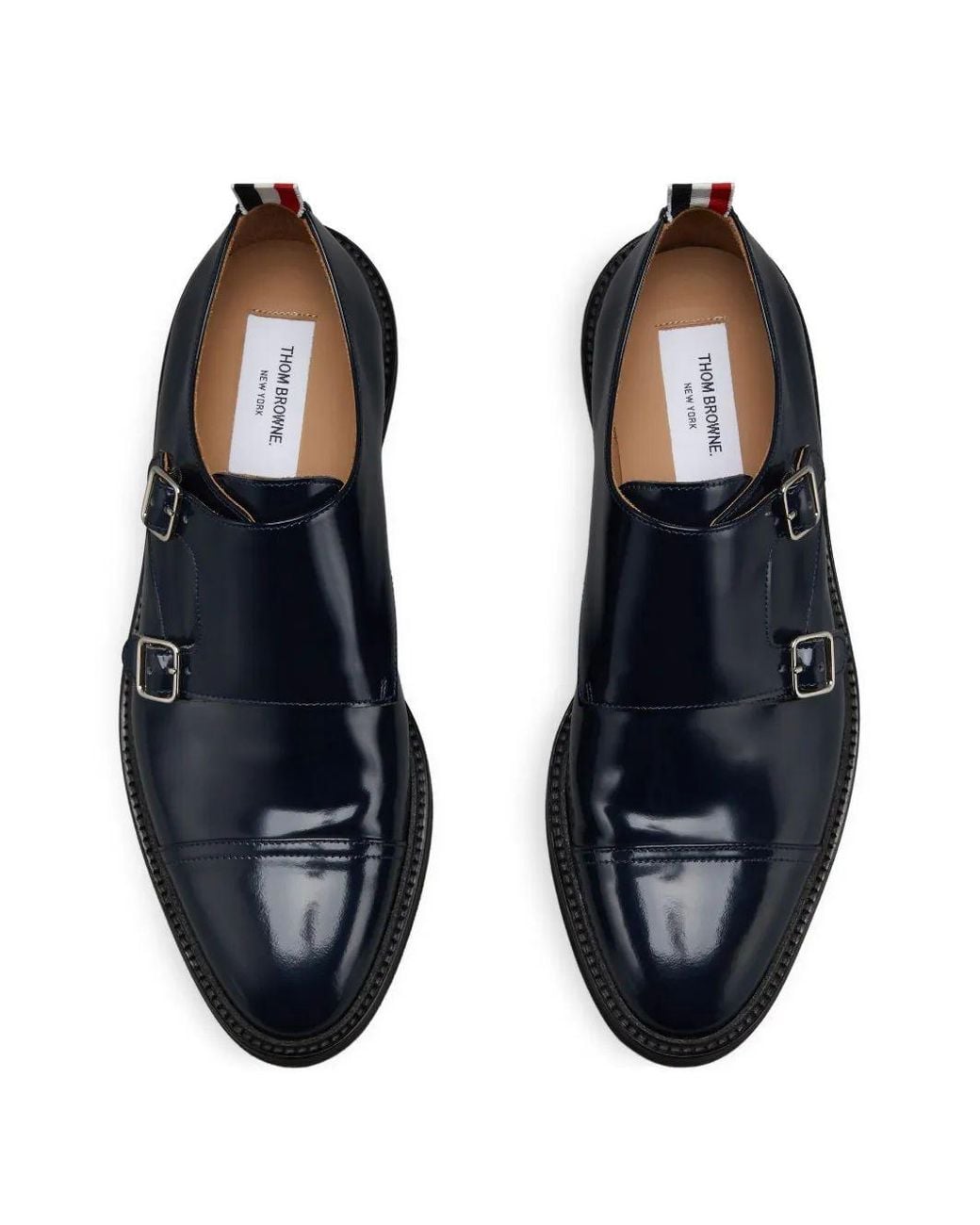 Thom Browne Black Cap Toe Oxford Double Monkstrap Shoe W/ Micro Sole