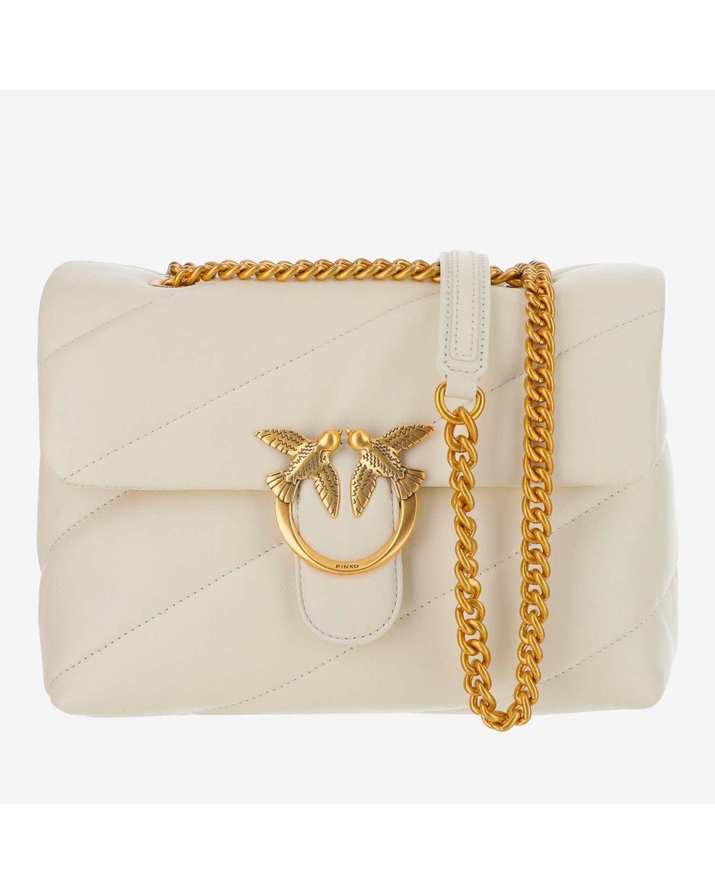 Pinko Metallic Quilted Leather Puff Shoulder Bag