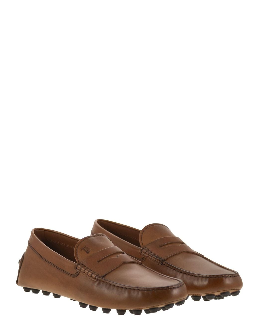 Tod's Brown Gommino Bubble Leather for men
