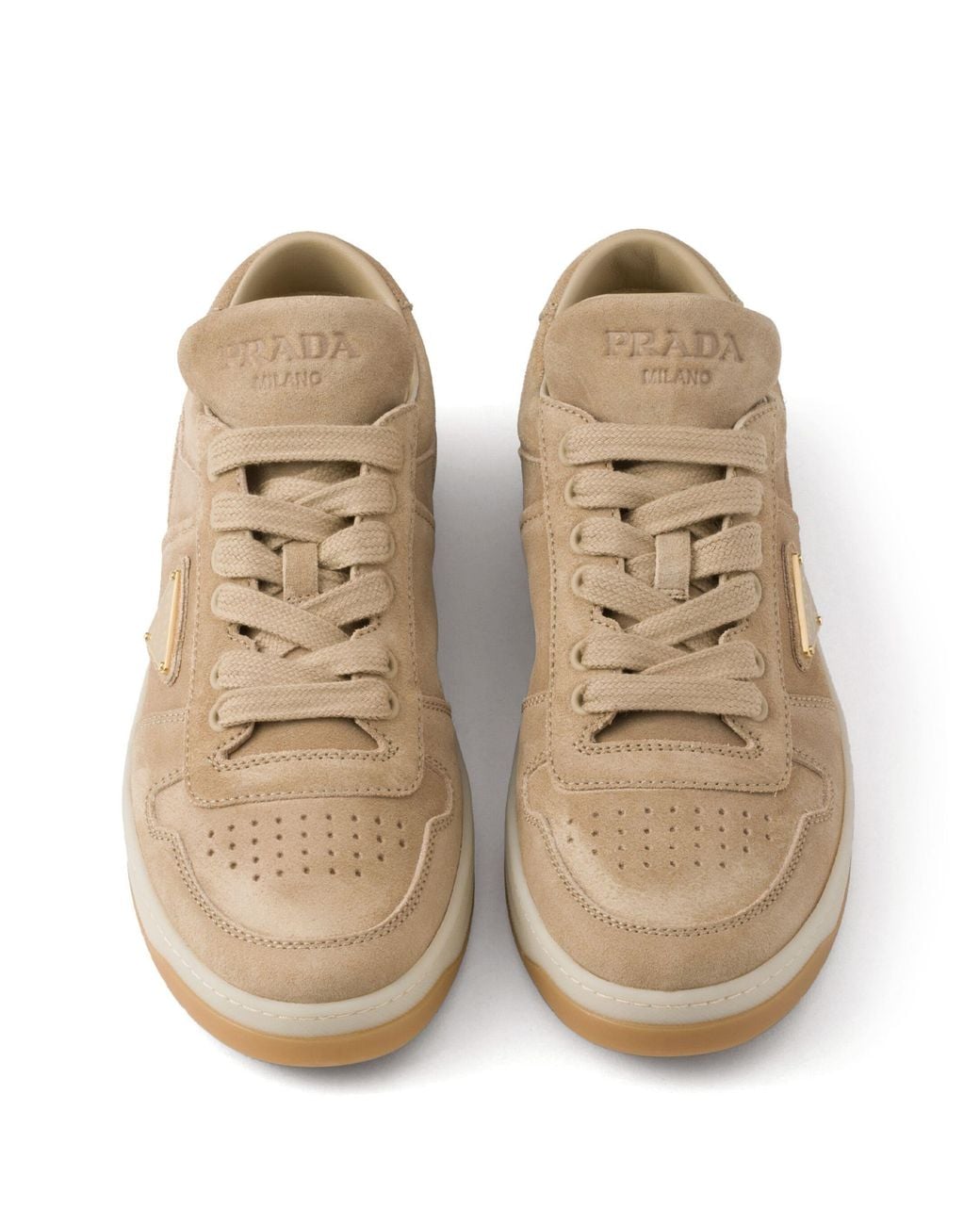 Prada Brown Downtown Suede Sneakers