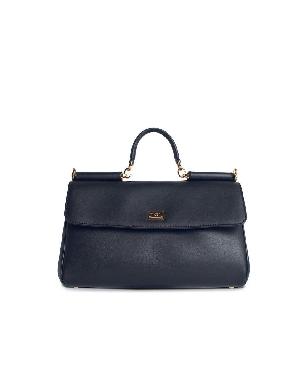 Dolce & Gabbana Blue 'My Sicily' Plongã Calf Leather Handbag