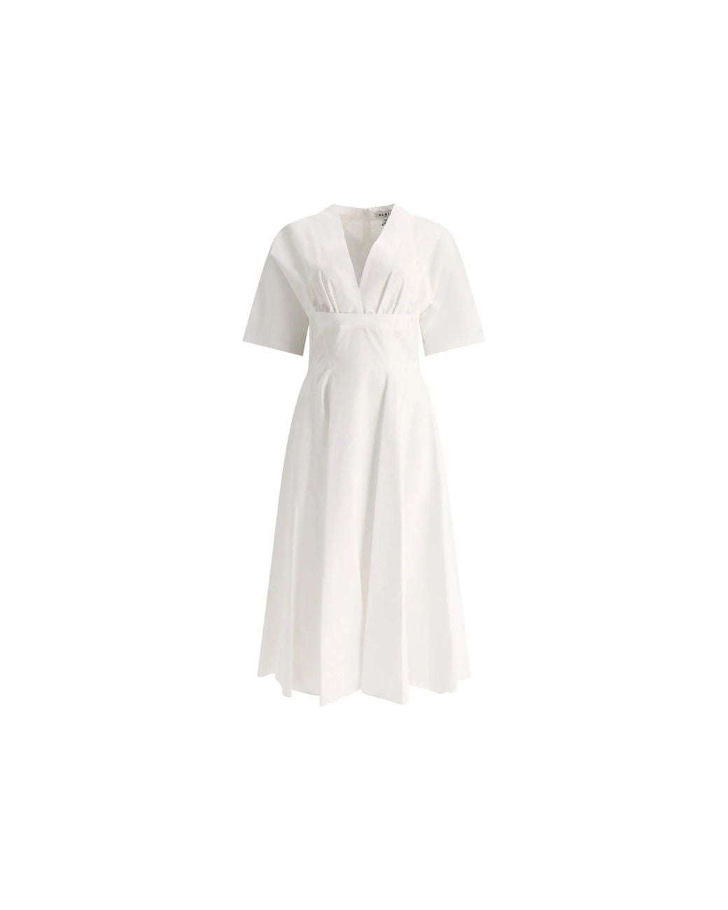 Alaïa White Cotton Casual Dress