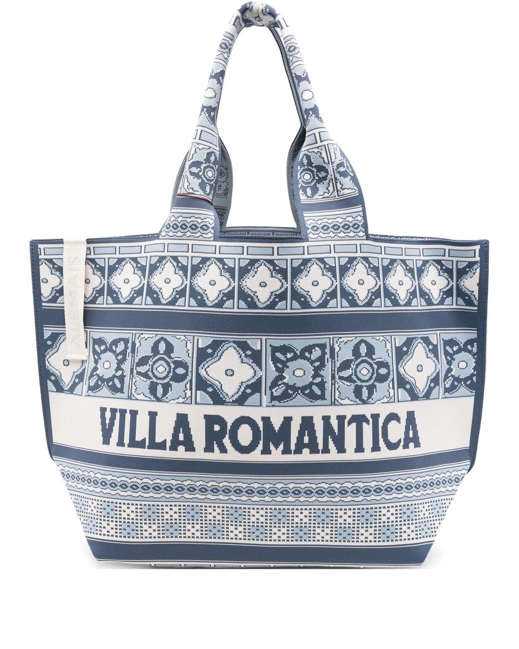 ALÉMAIS Blue Villa Romantica Jacquard Maxi Tote