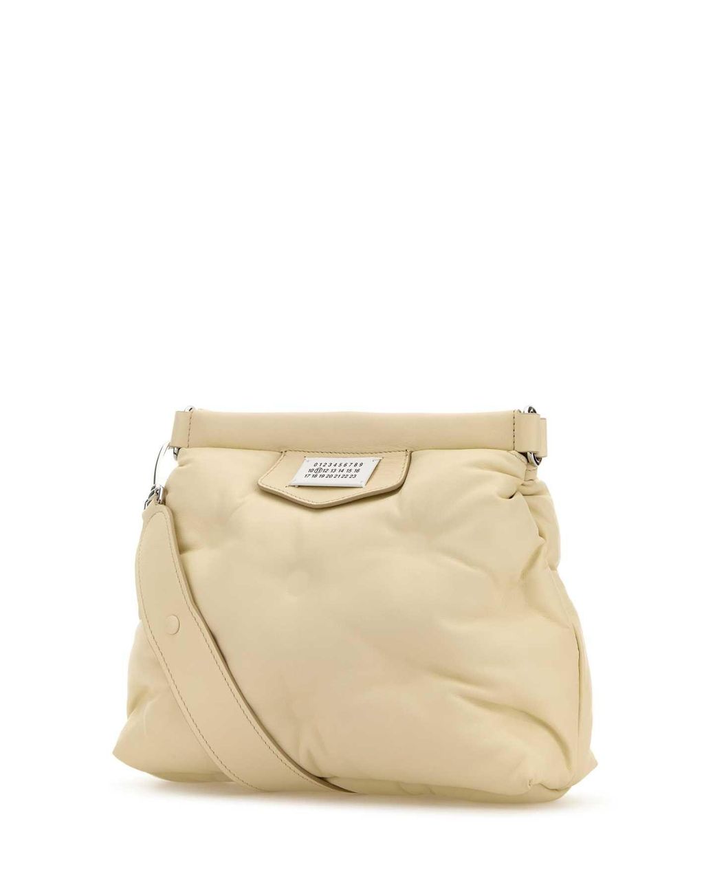 Maison Margiela Natural Ivory Nappa Leather Small Glam Slam Classique Crossbody Bag