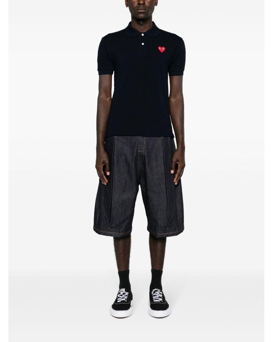 Comme des Garçons Black Comme Des Garcons Logo Cotton Polo Shirt