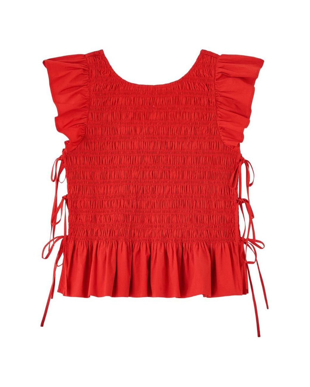 Ganni Red Organic Cotton Top
