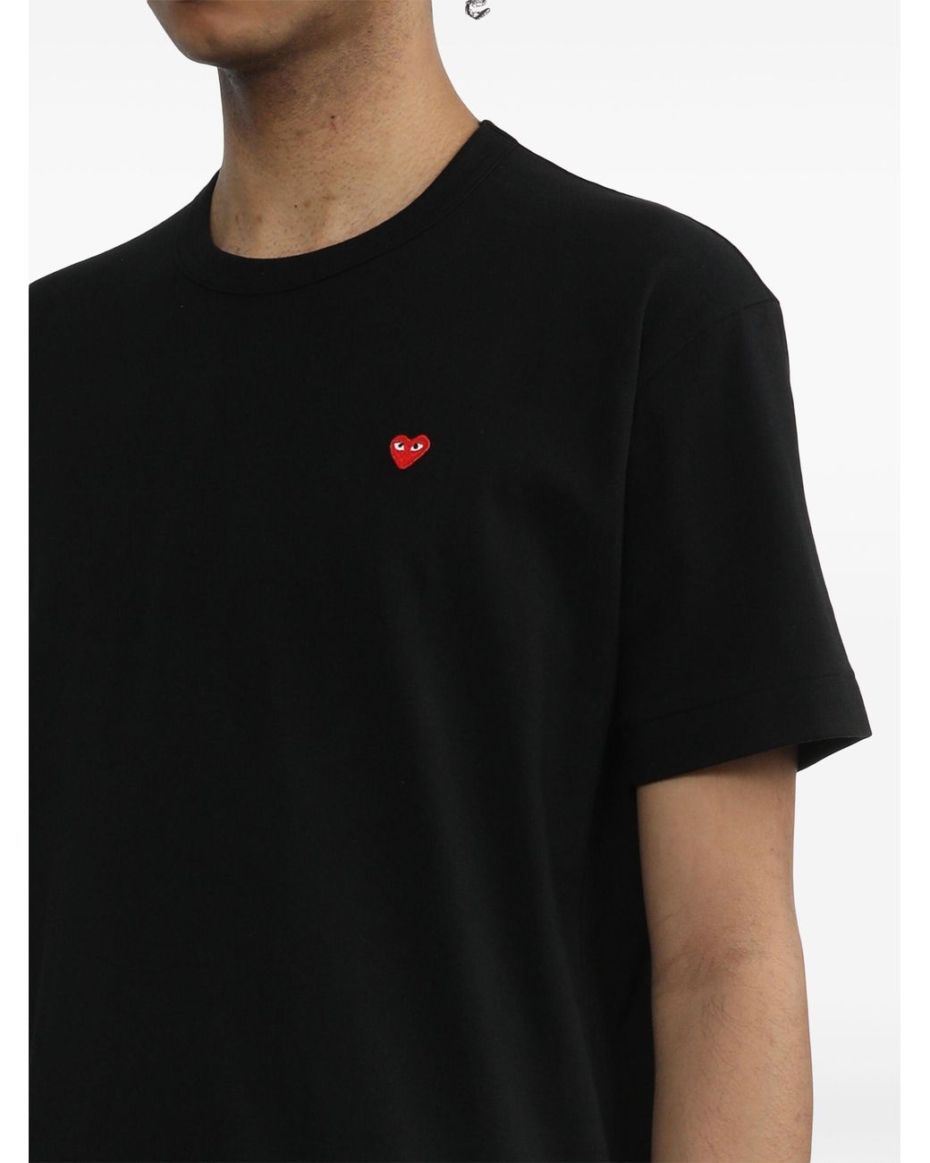 COMME DES GARÇONS PLAY Black U T Shirt Small Emblem Knit