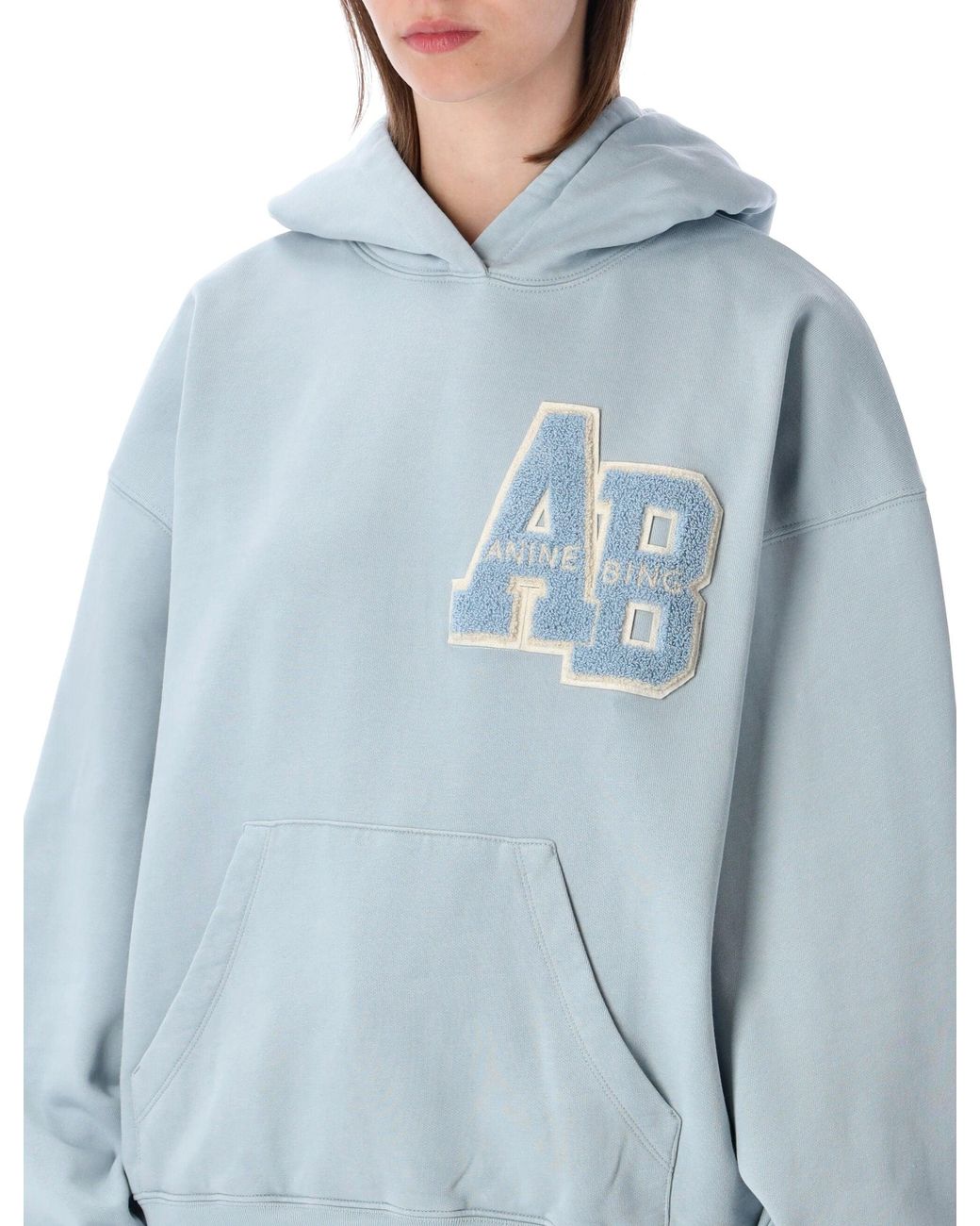 Anine Bing Blue Harvey Lettermann Hoodie