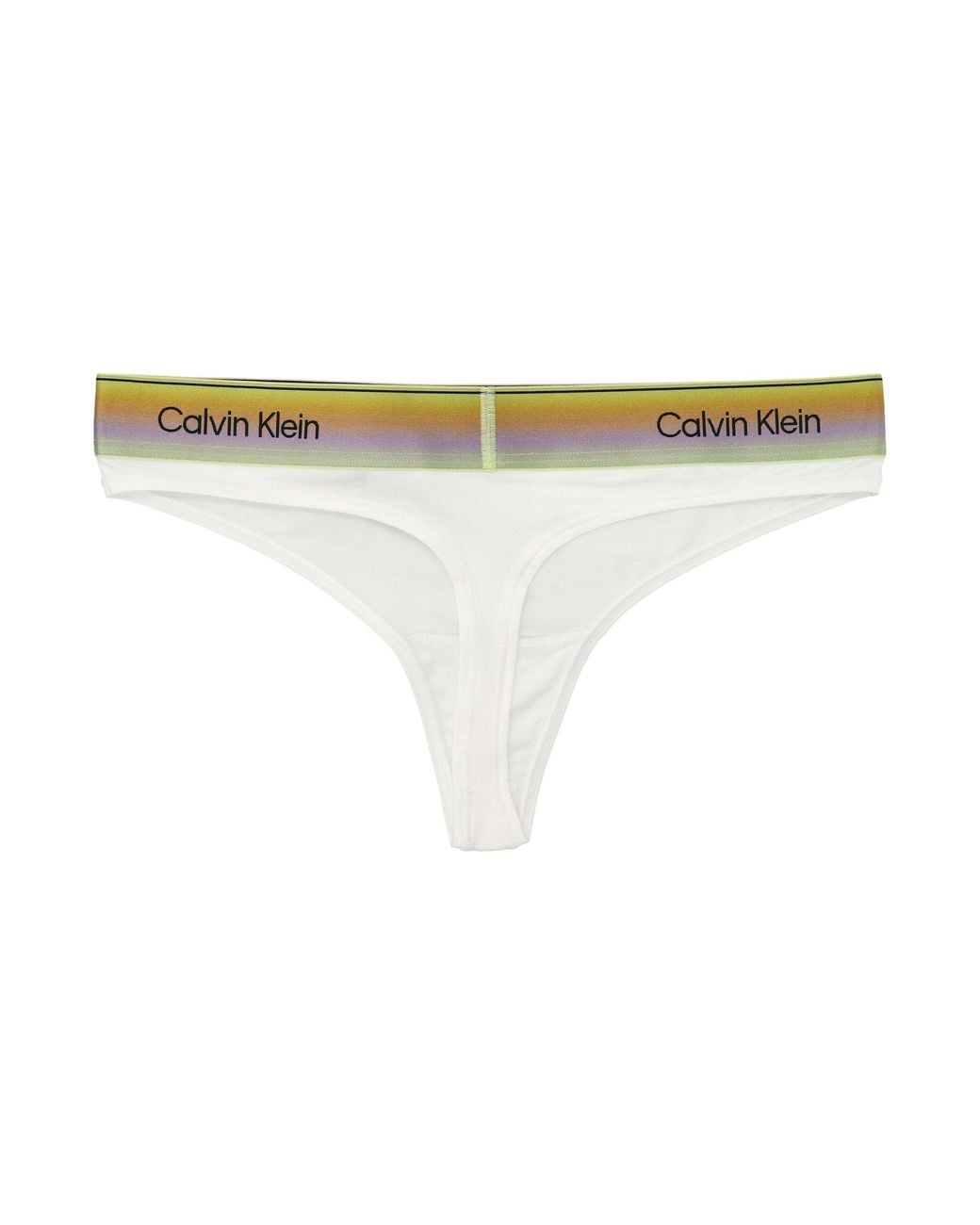 Calvin Klein White Logo Band Thong