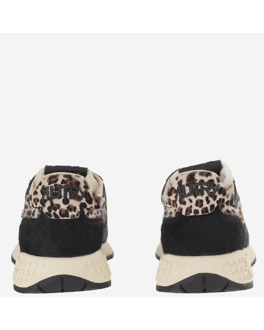 Autry Blue Ponyskin Sneakers With Contrasting Animal Print Accents