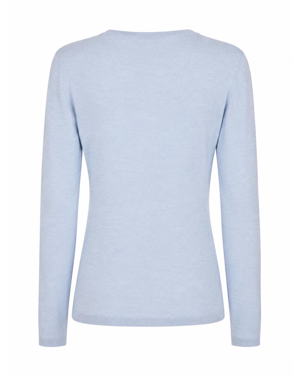 LA ROSE Blue Cardigan Knit V Neck