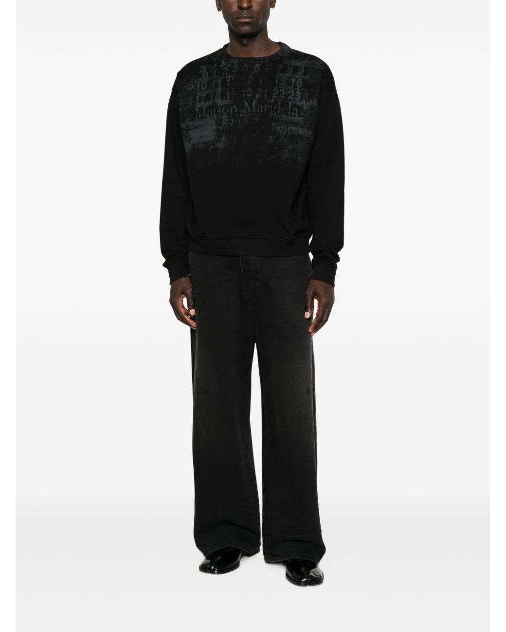 Maison Margiela Black Logo Cotton Sweathirt