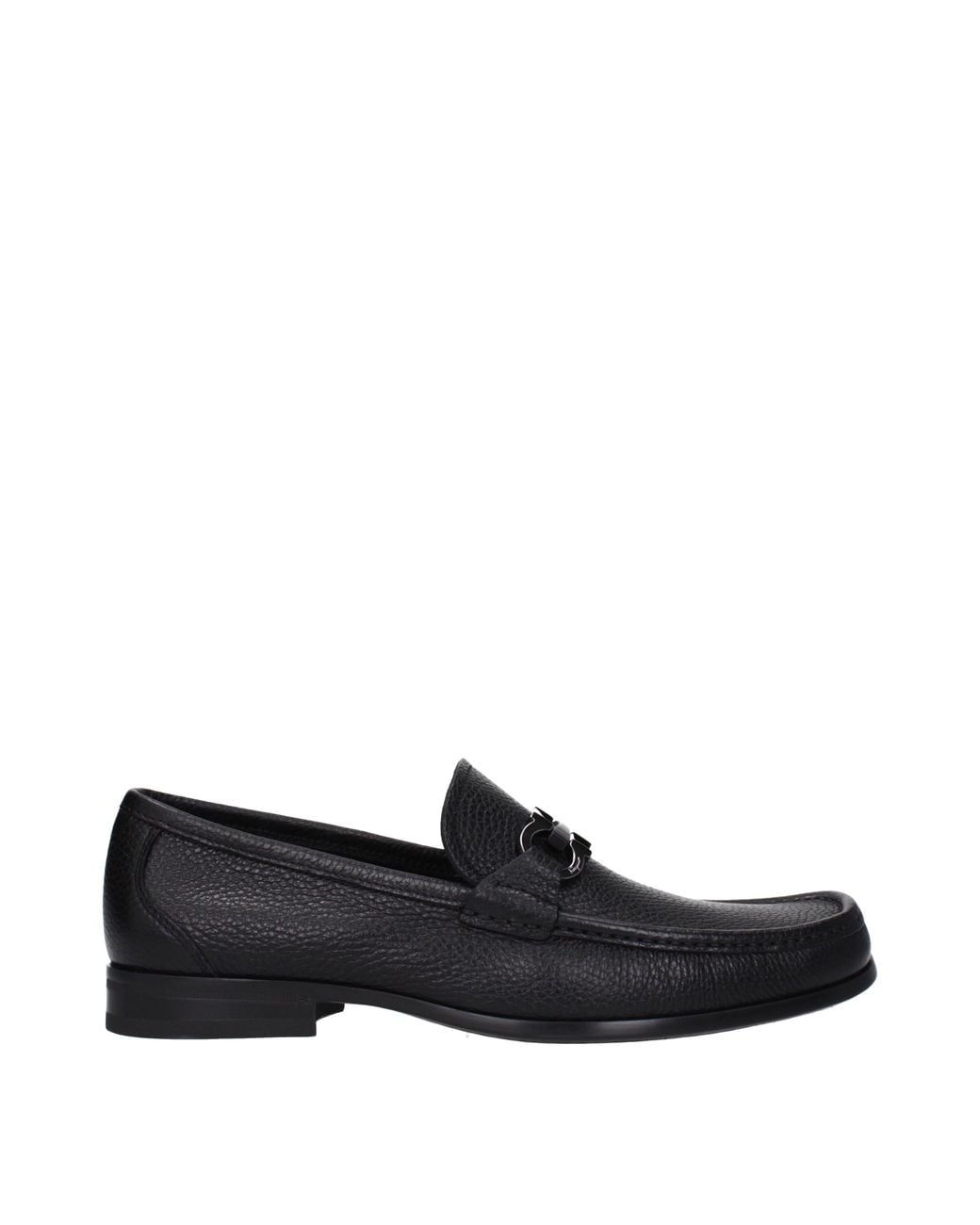 Ferragamo Black Grandioso Loafers Leather